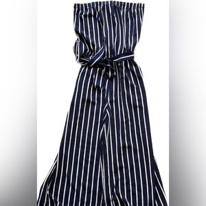 Blue/white striped romper